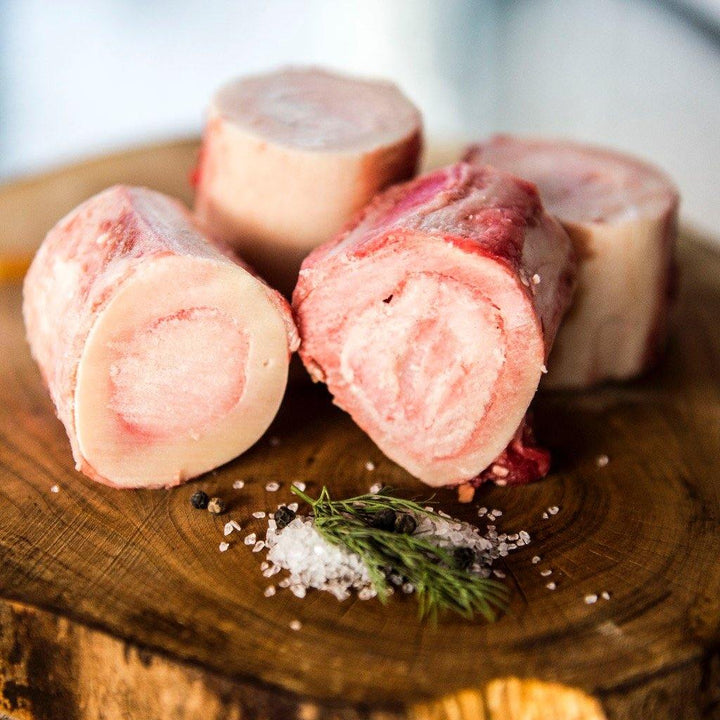 Assorted Beef Bones: 20lb Box - Split Marrow and Soup Bones